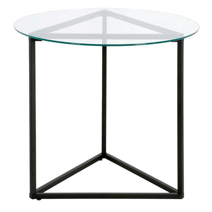 Hudson & Canal - Jenson 24in Wide Round Side Table with Glass Top in Blackened Bronze - ST1468 veiw 3