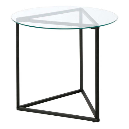 Hudson & Canal - Jenson 24in Wide Round Side Table with Glass Top in Blackened Bronze - ST1468 veiw 4