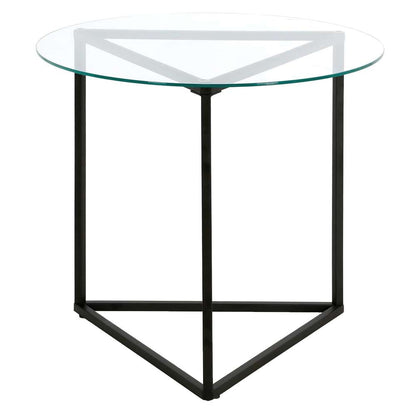 Hudson & Canal - Jenson 24in Wide Round Side Table with Glass Top in Blackened Bronze - ST1468 veiw 5