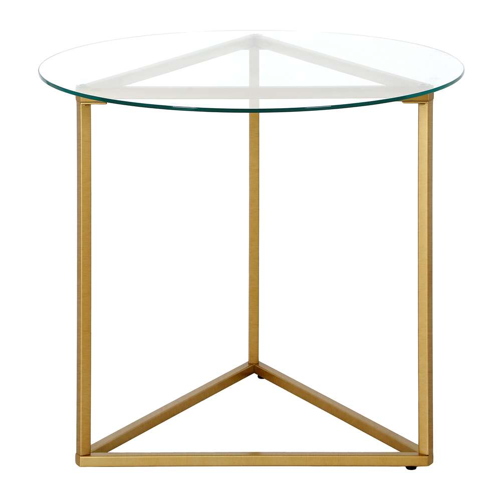 Hudson & Canal - Jenson 24in Wide Round Side Table with Glass Top in Brass - ST1469 veiw 3