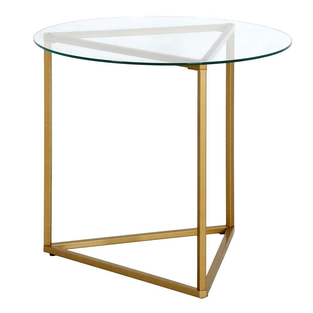 Hudson & Canal - Jenson 24in Wide Round Side Table with Glass Top in Brass - ST1469 veiw 4