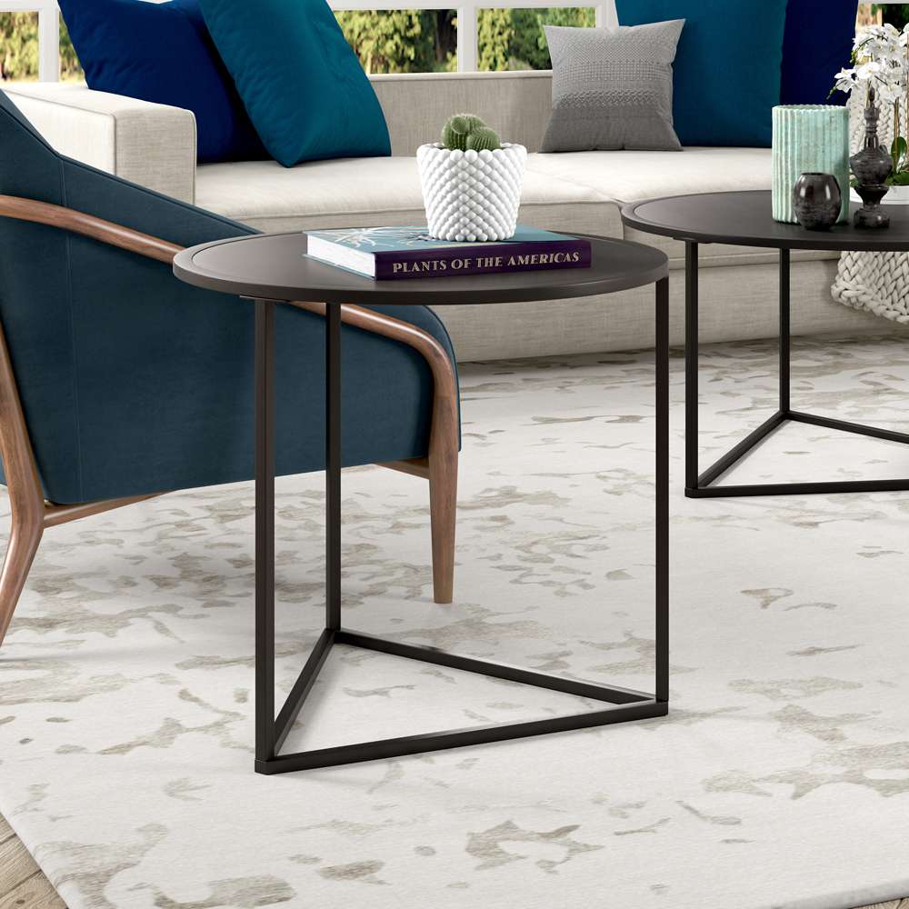 Hudson & Canal - Jenson 24in Wide Round Side Table with Metal Top in Blackened Bronze - ST1470 veiw 2