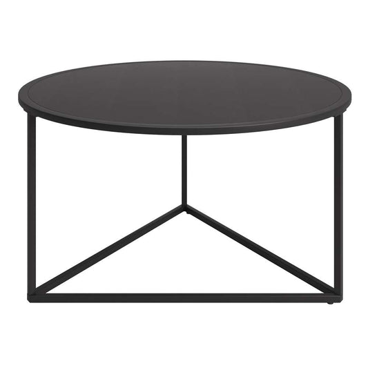 Hudson & Canal - Jenson 33in Wide Round Coffee Table with Metal Top in Blackened Bronze - CT1207 veiw 1