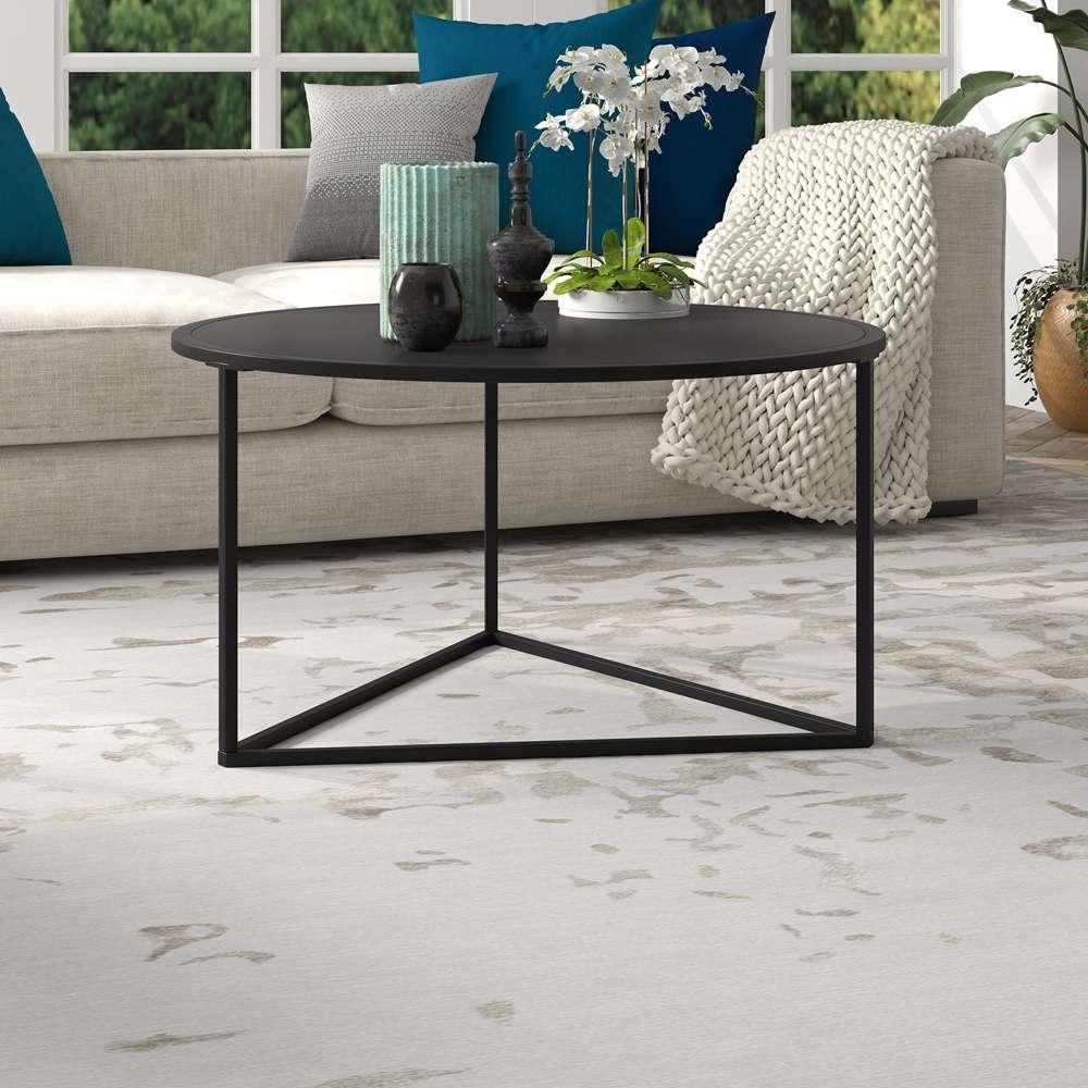Hudson & Canal - Jenson 33in Wide Round Coffee Table with Metal Top in Blackened Bronze - CT1207 veiw 2