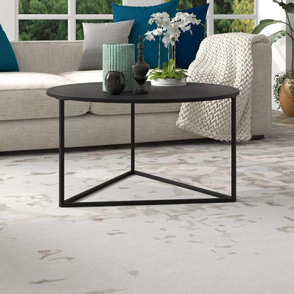 Hudson & Canal - Jenson 33in Wide Round Coffee Table with Metal Top in Blackened Bronze - CT1207 veiw 2