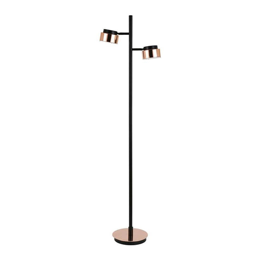 Hudson & Canal - Jex 2-Light Floor Lamp with Metal Shade in Blackened Bronze/Copper/Copper - FL0180 veiw 1