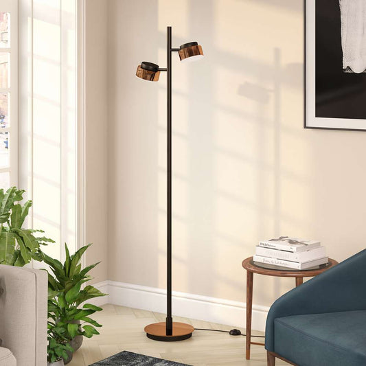Hudson & Canal - Jex 2-Light Floor Lamp with Metal Shade in Blackened Bronze/Copper/Copper - FL0180 veiw 2