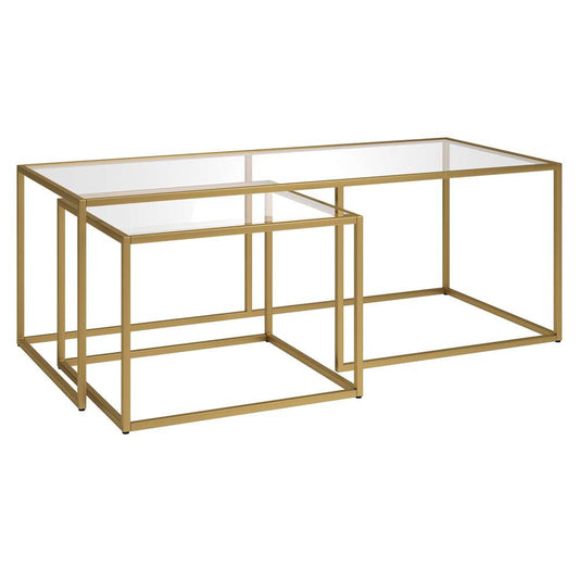 Hudson & Canal - Kennedy Rectangular Nested Coffee Table in Brass - CT1491 veiw 1