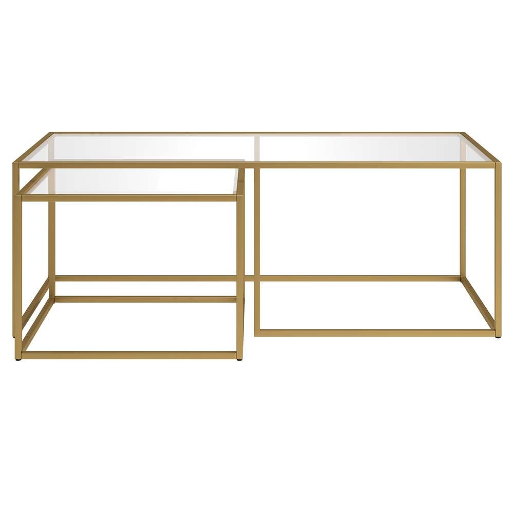 Hudson & Canal - Kennedy Rectangular Nested Coffee Table in Brass - CT1491 veiw 3