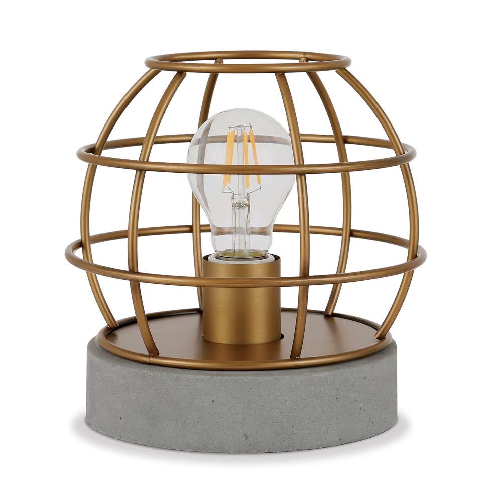 Hudson & Canal - Kennet 9in Tall Concrete Pedestal Table Lamp with No Shade in Brass/Concrete/No Shade - TL0030 veiw 1