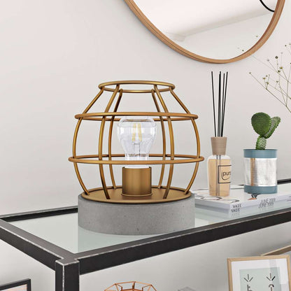 Hudson & Canal - Kennet 9in Tall Concrete Pedestal Table Lamp with No Shade in Brass/Concrete/No Shade - TL0030 veiw 2
