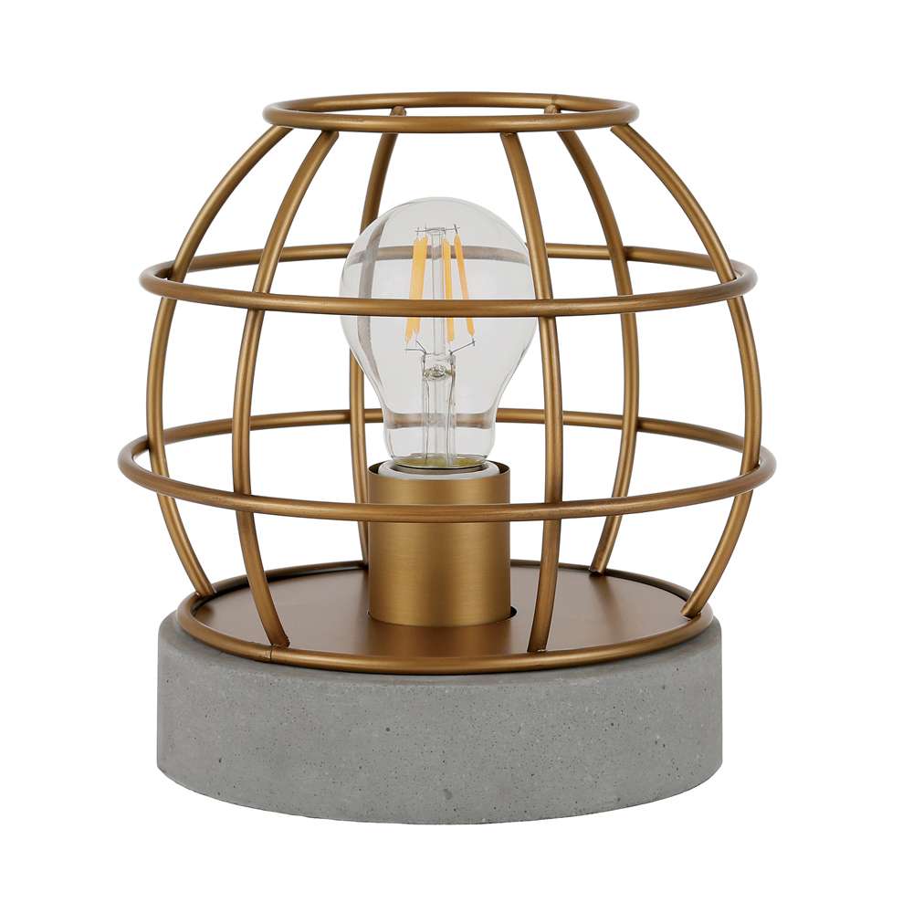 Hudson & Canal - Kennet 9in Tall Concrete Pedestal Table Lamp with No Shade in Brass/Concrete/No Shade - TL0030 veiw 3