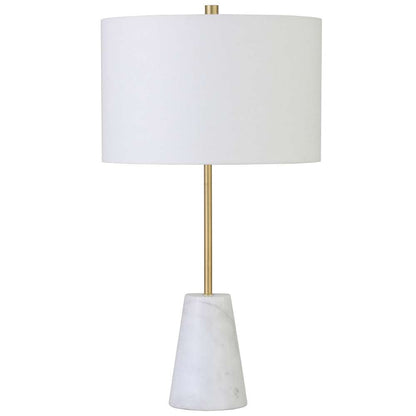Hudson & Canal - Killian 25.5in Marble Table Lamp with Fabric Shade in Brushed Brass - TL1743 veiw 1