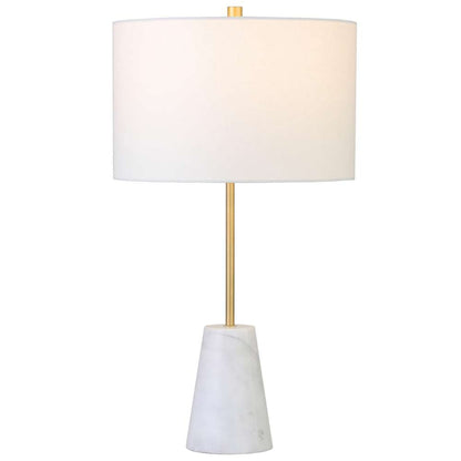 Hudson & Canal - Killian 25.5in Marble Table Lamp with Fabric Shade in Brushed Brass - TL1743 veiw 3