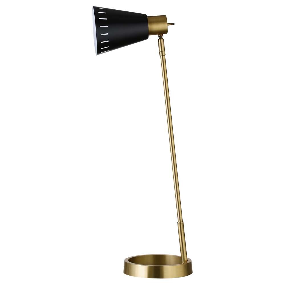 Hudson & Canal - Kintam 27in Tall Table Lamp with Metal Shade in Brass/Matte Black - TL1501 veiw 4