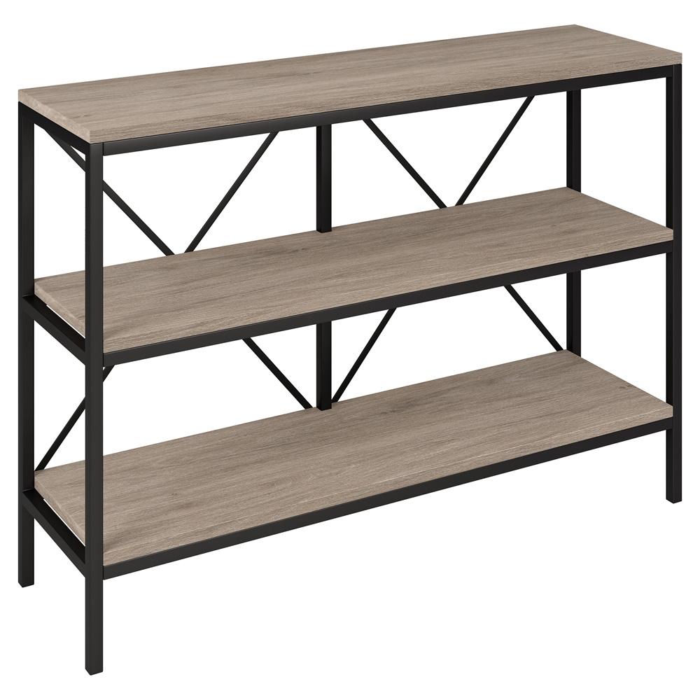 Hudson & Canal - Kira 42in Wide Rectangular Console Table in Blackened Bronze/Antiqued Gray Oak - AT1881 veiw 1