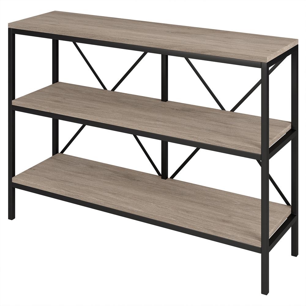 Hudson & Canal - Kira 42in Wide Rectangular Console Table in Blackened Bronze/Antiqued Gray Oak - AT1881 veiw 3