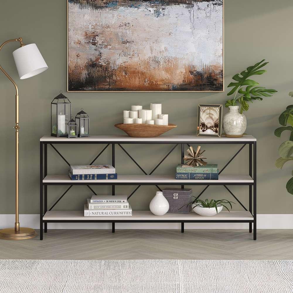 Hudson & Canal - Kira 64in Wide Rectangular Console Table In Blackened Bronze/Alder White - AT2153 veiw 6