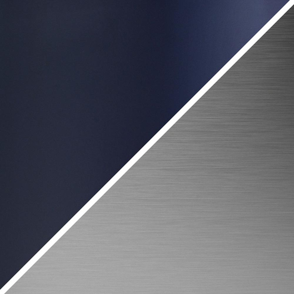 Hudson & Canal - Lambert 15in Tall Ceramic Mini Lamp with Fabric Shade in Navy/Brushed Nickel/White - ML1643 veiw 5