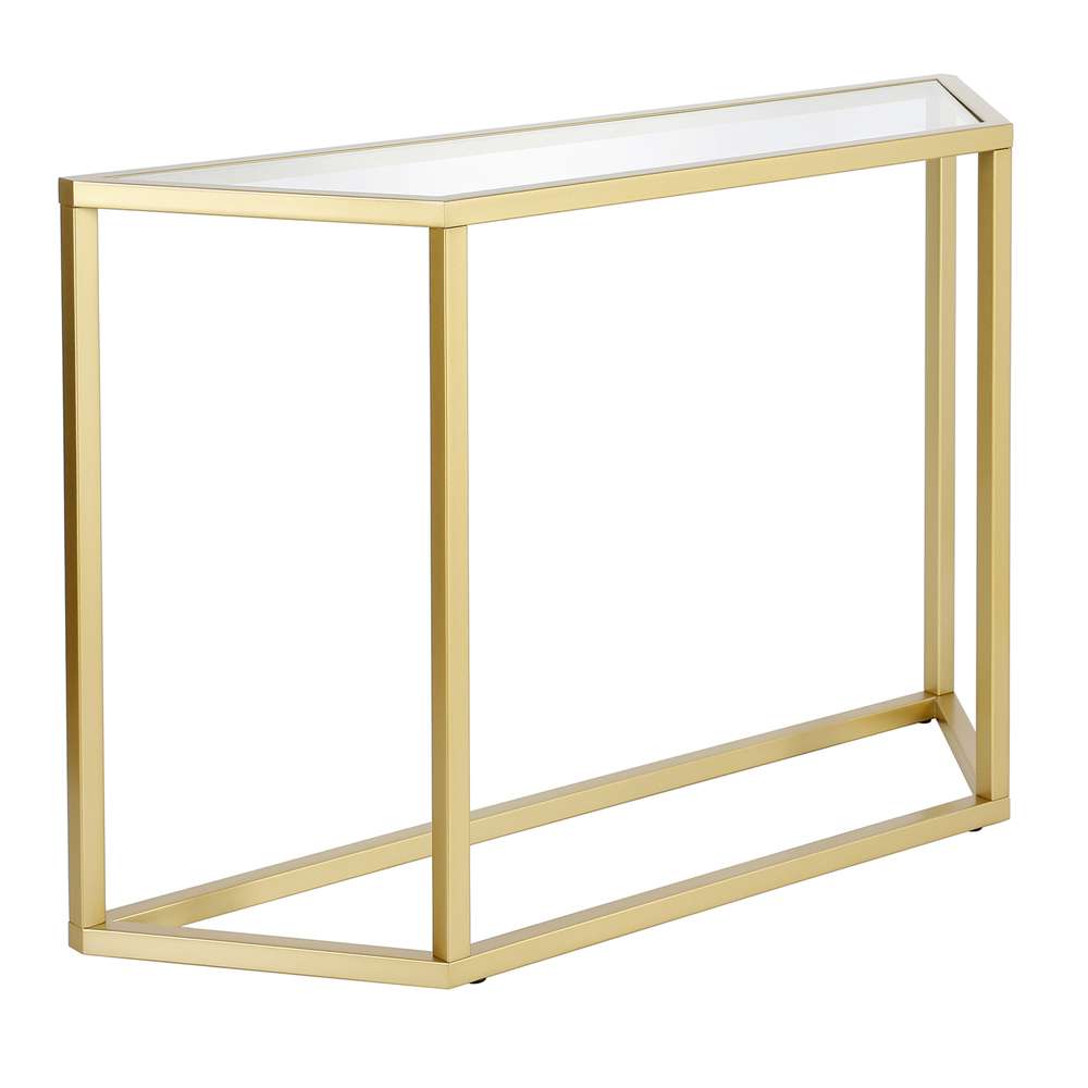 Hudson & Canal - Levi 44in Wide Trapezoid Console Table in Brass - AT0429 veiw 1