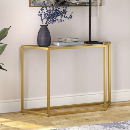 Hudson & Canal - Levi 44in Wide Trapezoid Console Table in Brass - AT0429 veiw 2