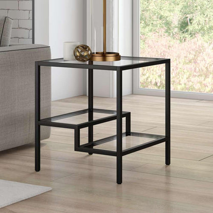 Hudson & Canal - Lovett 20in Wide Square Side Table in Blackened Bronze - ST0313 veiw 2