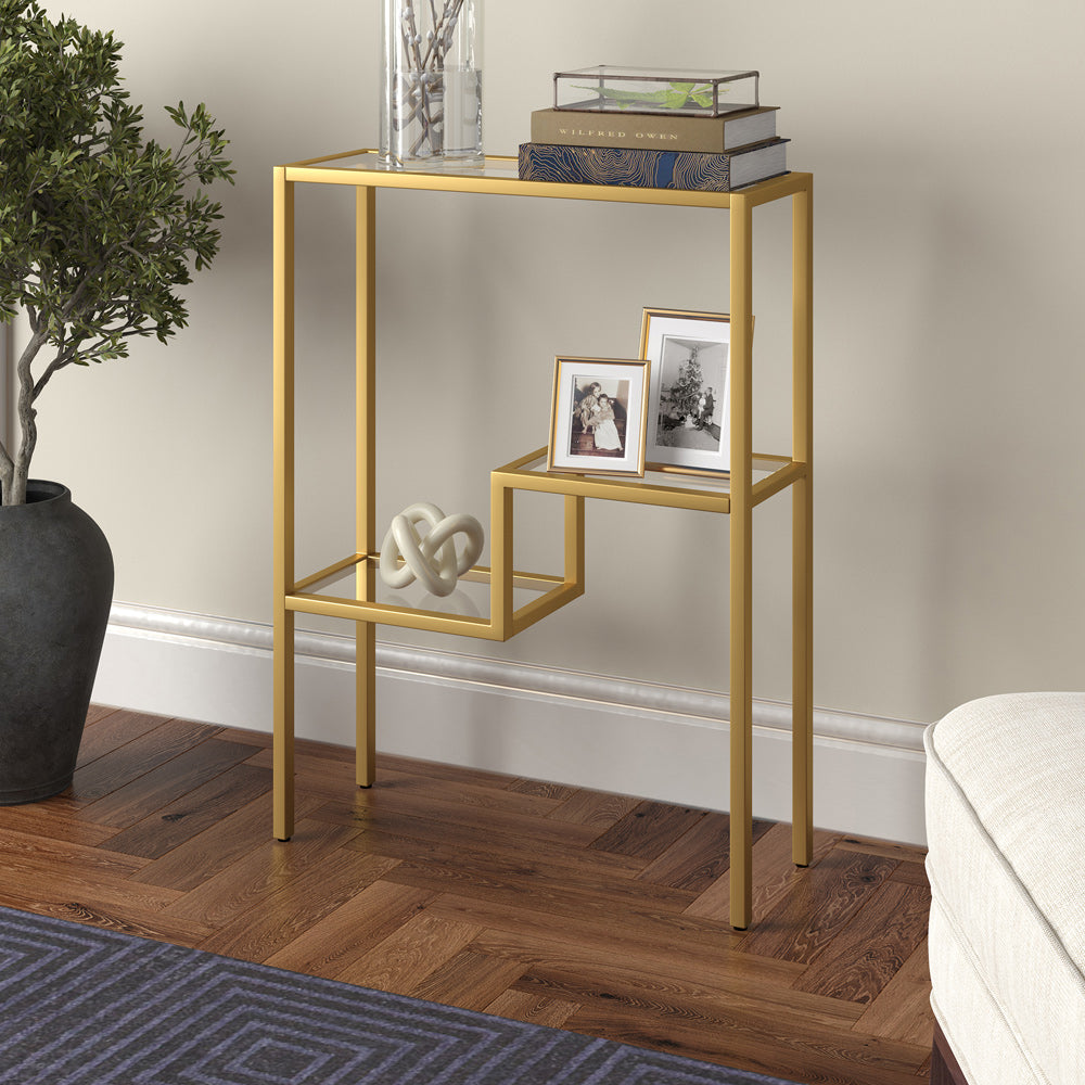 Hudson & Canal - Lovett 22in Wide Rectangular Console Table in Brass - AT1704