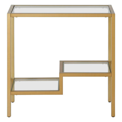 Hudson & Canal - Lovett 24in Wide Rectangular Side Table in Brass - ST1315 veiw 3