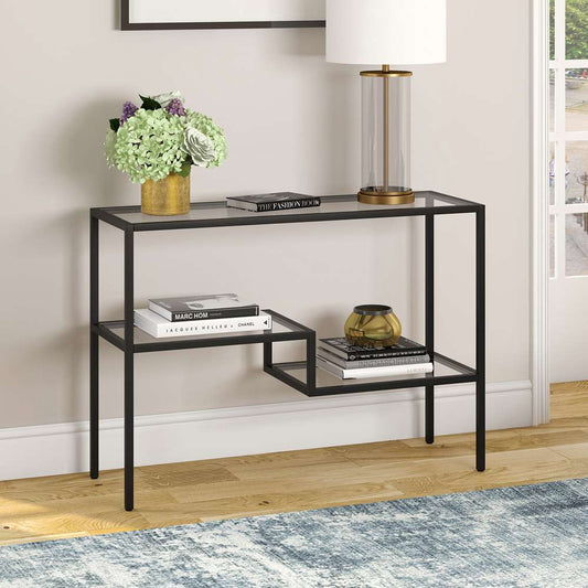 Hudson & Canal - Lovett 42in Wide Rectangular Console Table in Blackened Bronze - AT0311 veiw 2