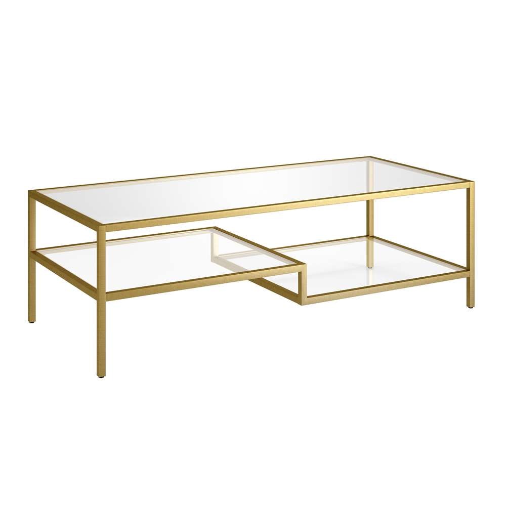 Hudson & Canal - Lovett 54in Wide Rectangular Coffee Table in Brass - CT1227 veiw 1