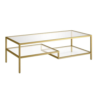 Hudson & Canal - Lovett 54in Wide Rectangular Coffee Table in Brass - CT1227 veiw 1