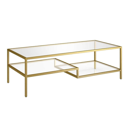 Hudson & Canal - Lovett 54in Wide Rectangular Coffee Table in Brass - CT1227 veiw 1