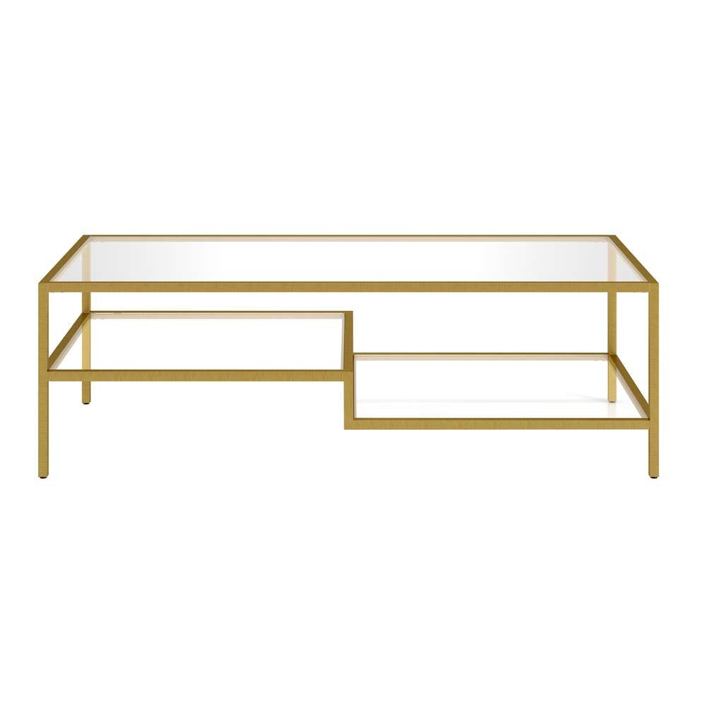 Hudson & Canal - Lovett 54in Wide Rectangular Coffee Table in Brass - CT1227 veiw 3