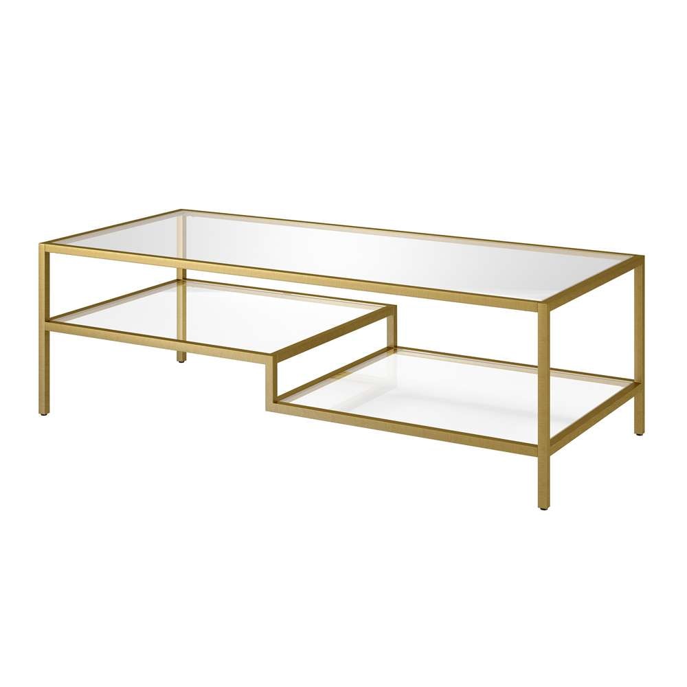 Hudson & Canal - Lovett 54in Wide Rectangular Coffee Table in Brass - CT1227 veiw 4