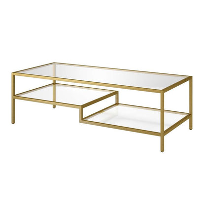 Hudson & Canal - Lovett 54in Wide Rectangular Coffee Table in Brass - CT1227 veiw 4