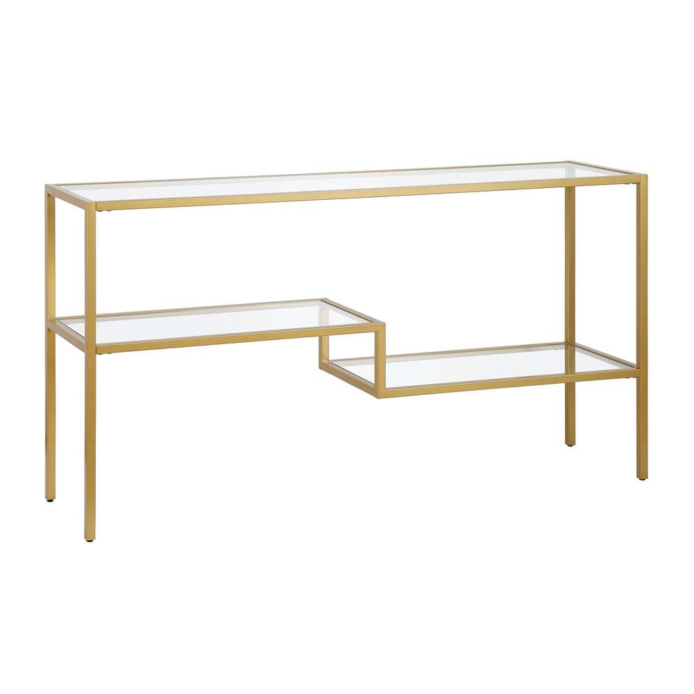 Hudson & Canal - Lovett 55in Wide Rectangular Console Table in Brass - AT0638 veiw 1