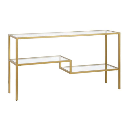 Hudson & Canal - Lovett 55in Wide Rectangular Console Table in Brass - AT0638 veiw 1
