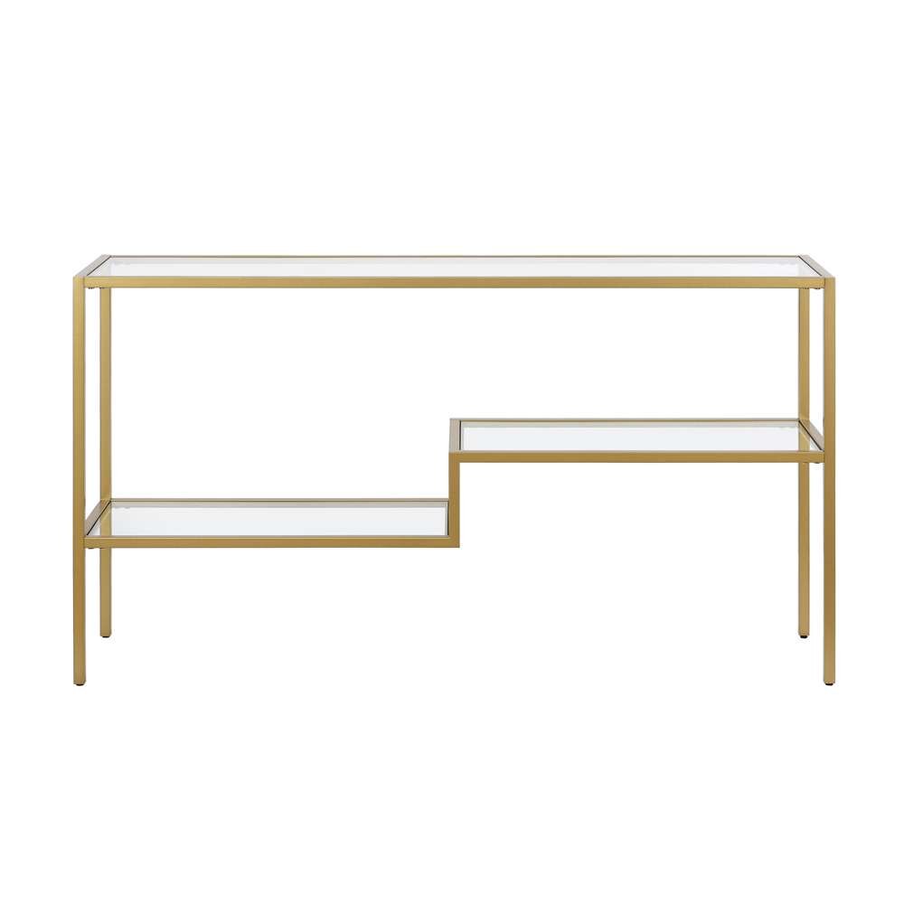 Hudson & Canal - Lovett 55in Wide Rectangular Console Table in Brass - AT0638 veiw 3