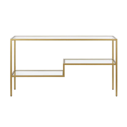 Hudson & Canal - Lovett 55in Wide Rectangular Console Table in Brass - AT0638 veiw 3