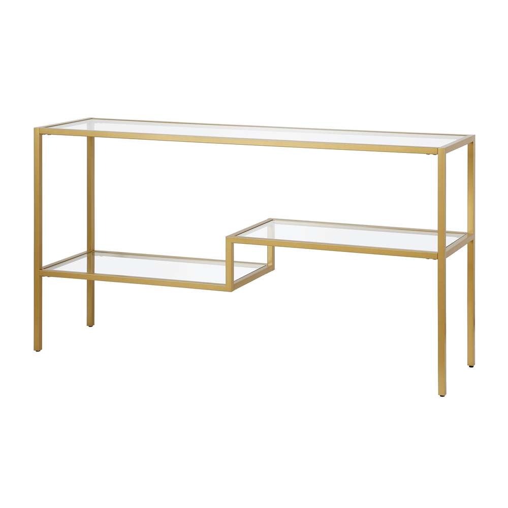 Hudson & Canal - Lovett 55in Wide Rectangular Console Table in Brass - AT0638 veiw 4