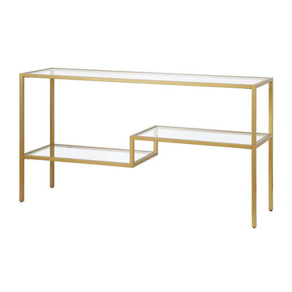 Hudson & Canal - Lovett 55in Wide Rectangular Console Table in Brass - AT0638 veiw 4