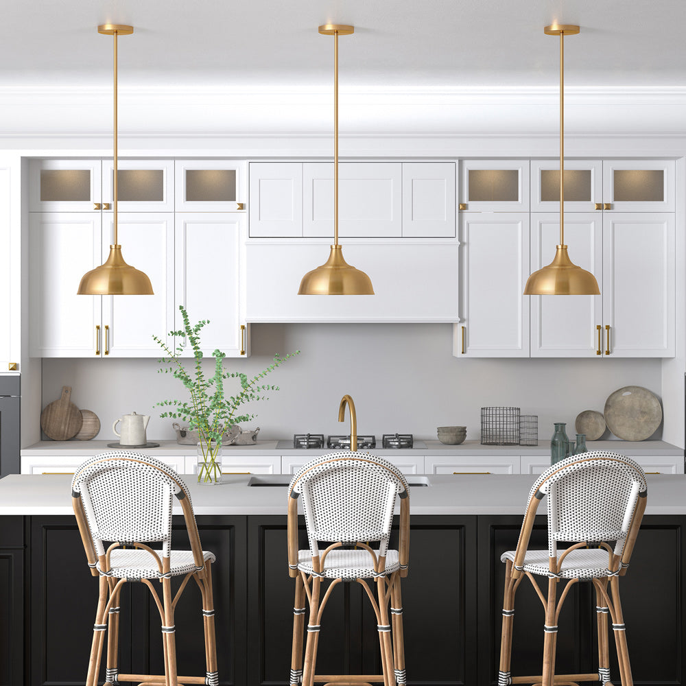 Hudson & Canal - Mackenzie 10.75in Wide Pendant with Metal Shade in Brass/Brass - PD0701