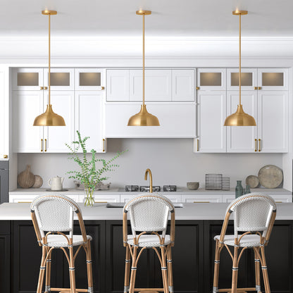 Hudson & Canal - Mackenzie 10.75in Wide Pendant with Metal Shade in Brass/Brass - PD0701