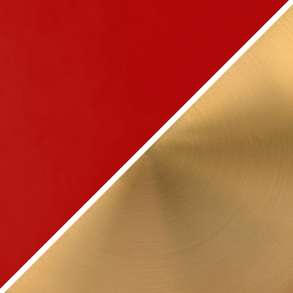 Hudson & Canal - Madison 12in Wide Pendant with Metal Shade in Poppy Red/Brass/Poppy Red - PD1446 veiw 4
