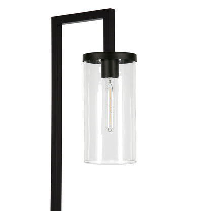 Hudson & Canal - Malva 67.75in Tall Floor Lamp with Glass Shade in Blackened Bronze/Clear - FL0419