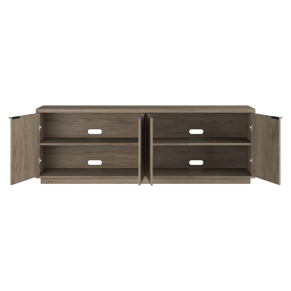 Hudson & Canal - Mansfield Rectangular TV Stand for TVs up to 78in in Antiqued Gray Oak - TV2309