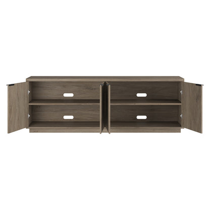 Hudson & Canal - Mansfield Rectangular TV Stand for TVs up to 78in in Antiqued Gray Oak - TV2309