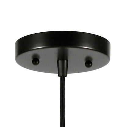 Hudson & Canal - Marduk 11in Wide Pendant with Fabric Shade in Blackened Bronze/White - PD0351