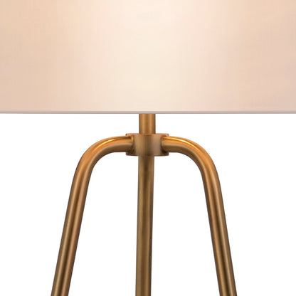 Hudson & Canal - Marduk 25.5in Tall Table Lamp with Fabric Shade in Brass/White - TL0001