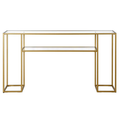 Hudson & Canal - Marilyn 55in Wide Rectangular Console Table in Brass - AT1536 veiw 3